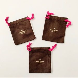 Kate Spade Drawstring Gold Brown Jewelry Small Bags